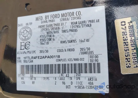 2010 Ford Ranger Sport/Xlt z USA, uszkodzony, nr VIN 1FTLR4FE2APA00118